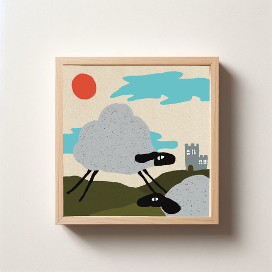 Schottische Schafe - Giclée- Druck