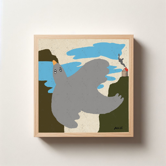 Taube macht Ferien Giclée Druck